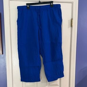 Charter Club Royal Blue Elastic-Waist Capri Pants